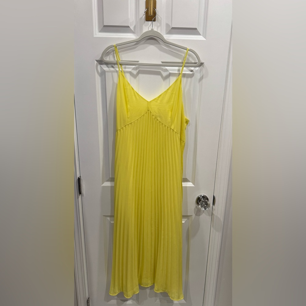 a new day Sunny Yellow Pleated Maxi Slip Dress